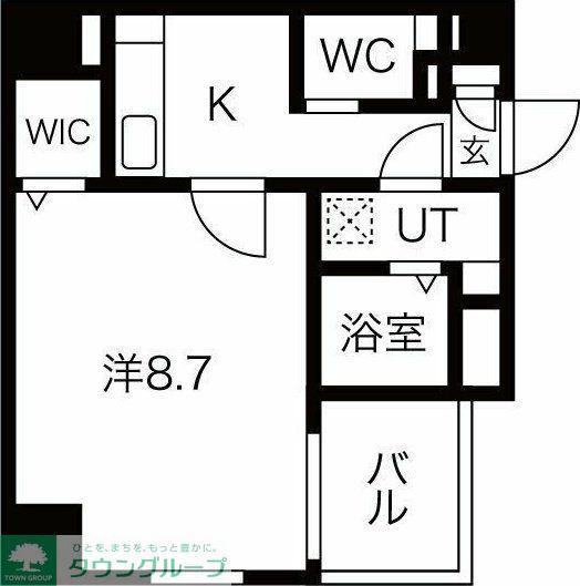 メイクス上前津II(1K/1階)の間取り写真