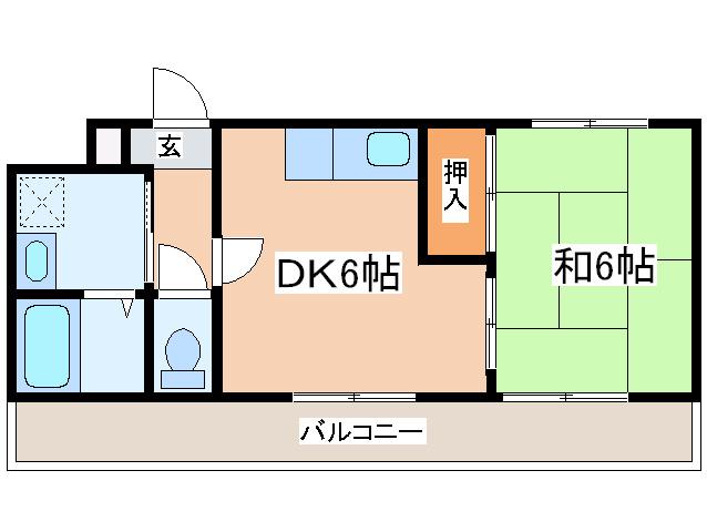 エムアイビル(1DK/3階)の間取り写真