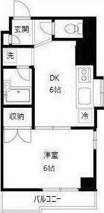 パークハイム立川(1DK/4階)の間取り写真