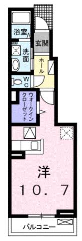 パーク ビサイド(ワンルーム/1階)の間取り写真