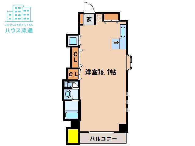 ドエル梁川(ワンルーム/7階)の間取り写真