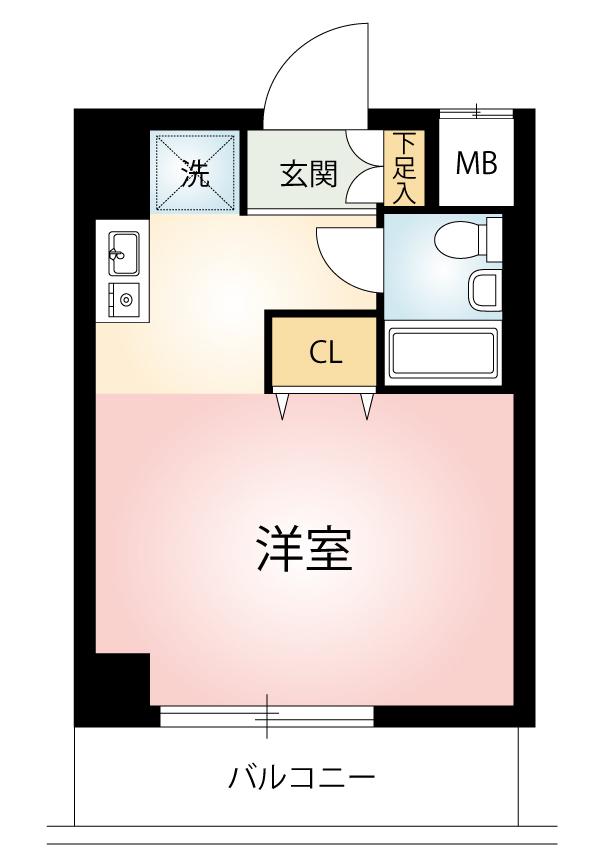 リアライズ浅間台(ワンルーム/2階)の間取り写真