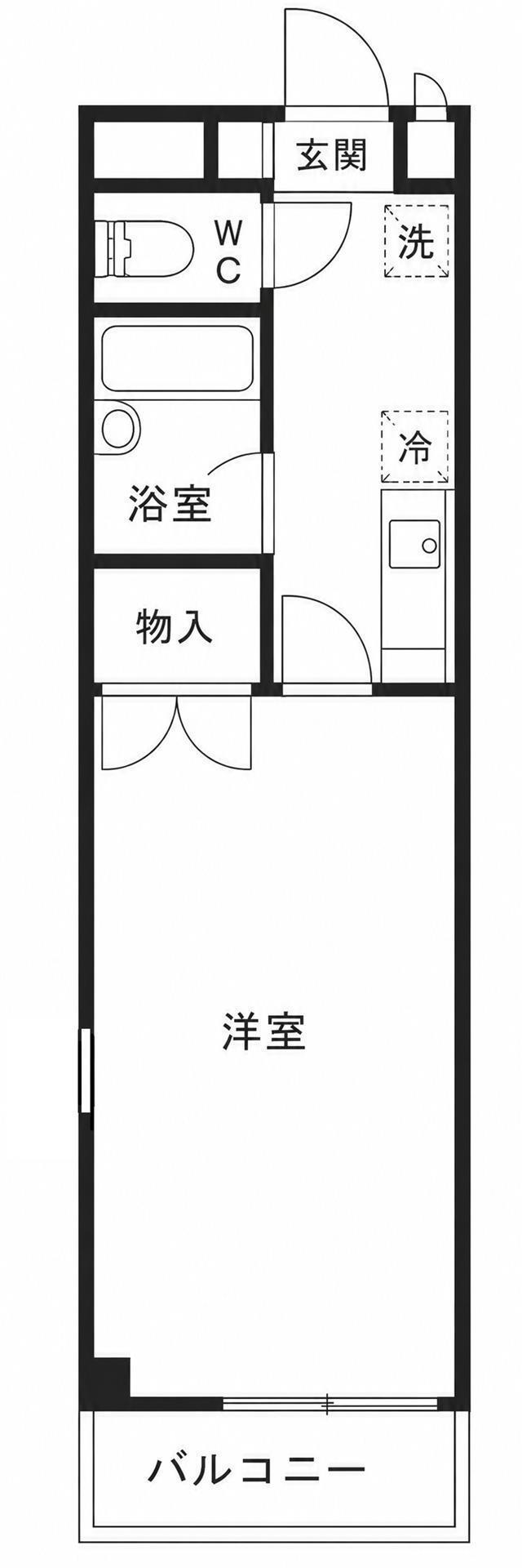 セグンド山星(1K/4階)の間取り写真