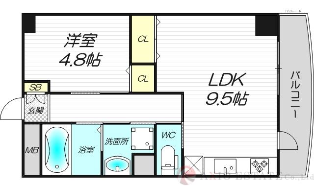 ドイマンション(1LDK/5階)の間取り写真