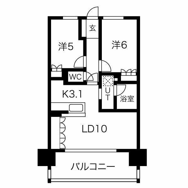 ファミリアーレ名駅マークレジデンス(2LDK/4階)の間取り写真