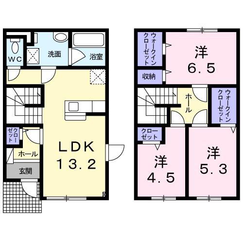 フリーデン ハオス(3LDK/1階)の間取り写真
