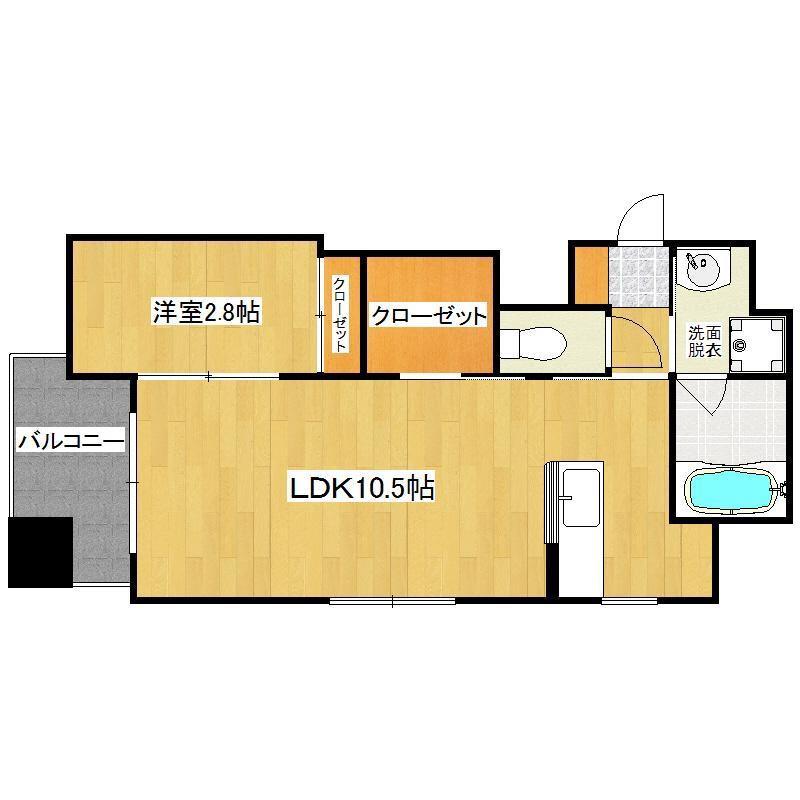 プランタン鴨池(1LDK/4階)の間取り写真