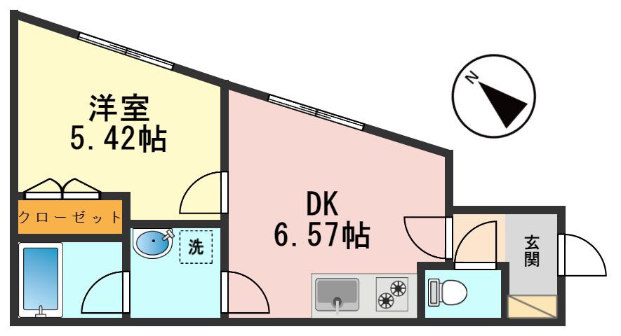 GRAZIA小岩(1DK/3階)の間取り写真