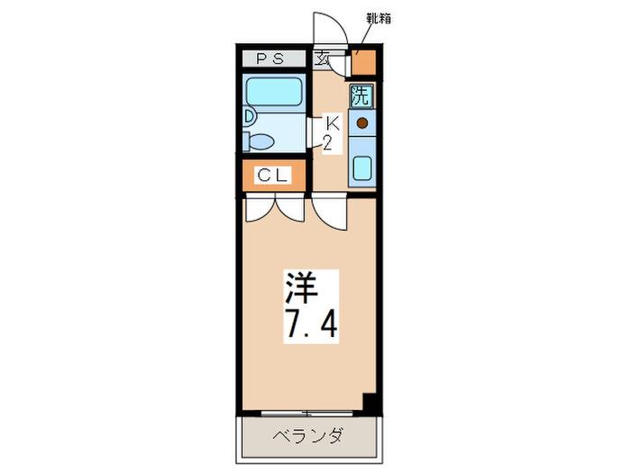 ナルセ33ハイム(1K/3階)の間取り写真