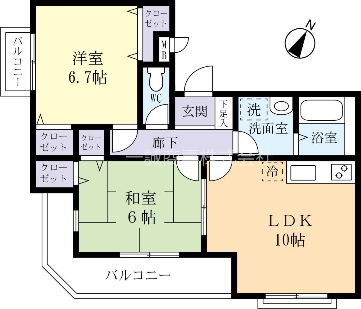 21PLAZA(2LDK/3階)の間取り写真