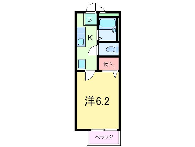 ヴィラクレール(1K/2階)の間取り写真