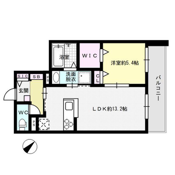 アズール伯玄(1LDK/3階)の間取り写真