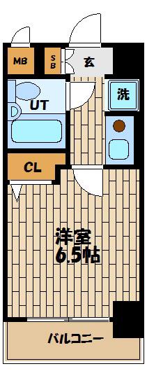 エスリード野田駅前(1K/6階)の間取り写真