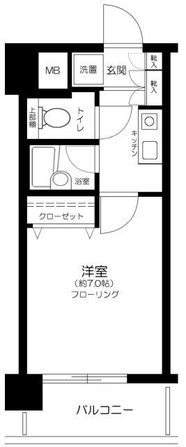 セントパレス錦糸町(1K/7階)の間取り写真