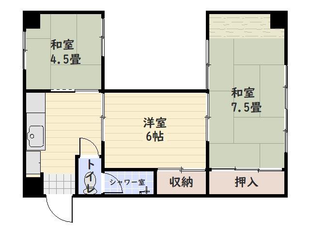 たけマンション(3K/3階)の間取り写真