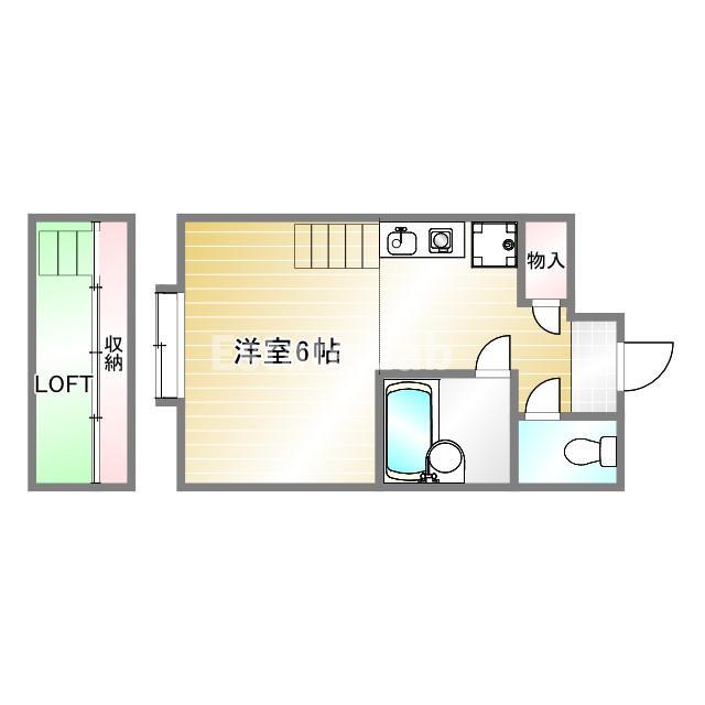 パンシオン白川台(ワンルーム/2階)の間取り写真
