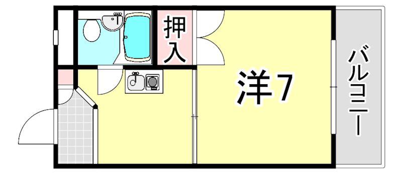 カサクレモナ東館(1K/2階)の間取り写真