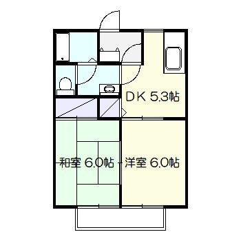エステート21(2DK/2階)の間取り写真