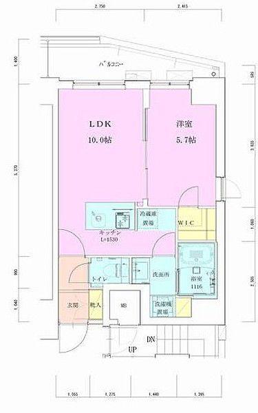 恵比寿レジデンス壱番館(1LDK/7階)の間取り写真