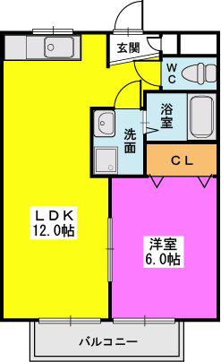 VINTAGE(1LDK/2階)の間取り写真