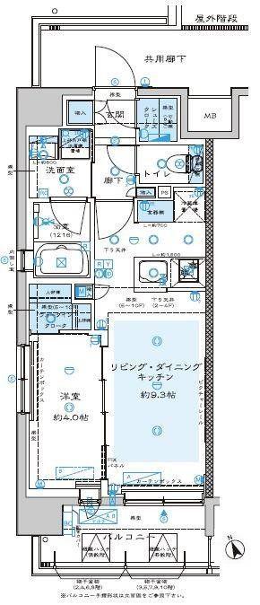 サンクレイドル川口並木(1LDK/5階)の間取り写真