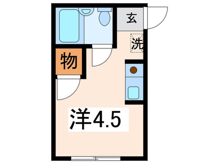 ユニオンハイツ鹿島田B棟(ワンルーム/2階)の間取り写真
