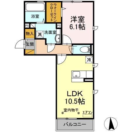 エスペランサD(1LDK/3階)の間取り写真