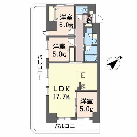 シャーメゾンステージ呉中央(3LDK/3階)の間取り写真
