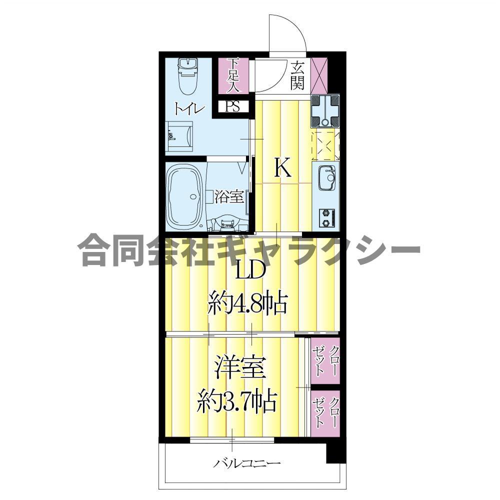 LEXELLA西吹田(1DK/5階)の間取り写真