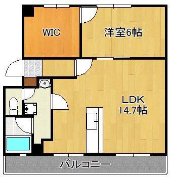 寿ビル(1LDK/2階)の間取り写真