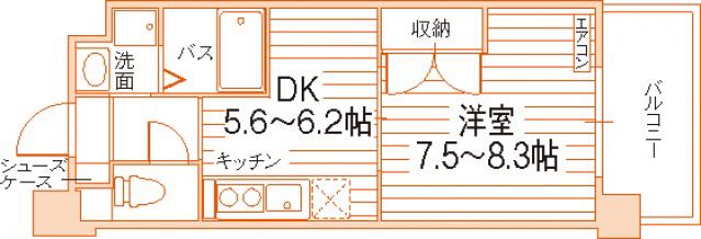 アトーレ野田(1DK/5階)の間取り写真