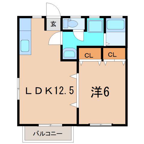 LUMBER・G(1LDK/2階)の間取り写真