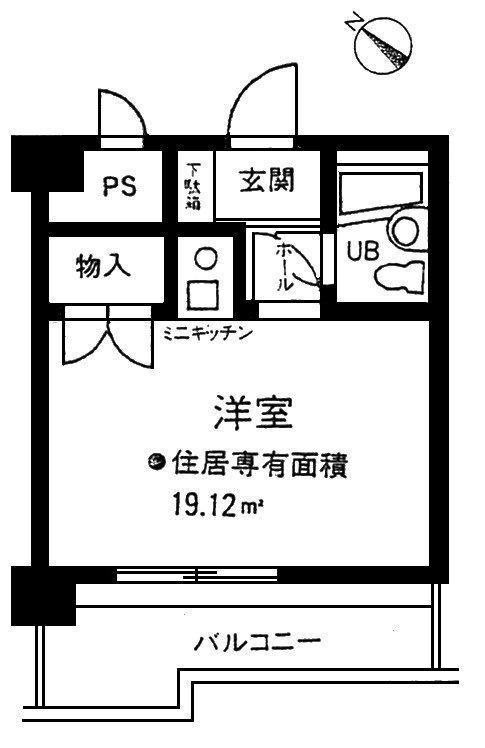 ヴェラハイツ鶴見(ワンルーム/4階)の間取り写真