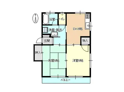 リキハイツ(2DK/2階)の間取り写真