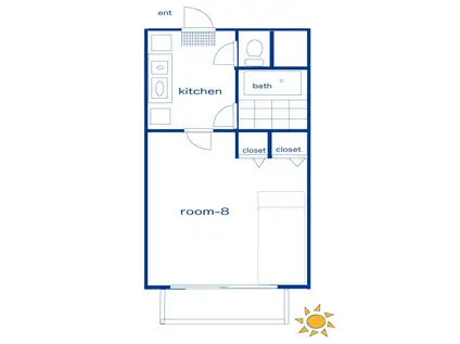 アーバン・タウン(1K/1階)の間取り写真