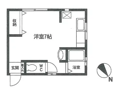 小糸ハイツ(ワンルーム/1階)の間取り写真