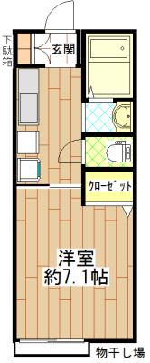メゾン野口第2(1K/1階)の間取り写真