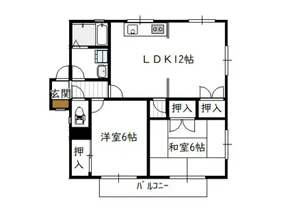メゾンOGAWA(2LDK/2階)の間取り写真