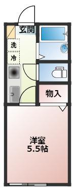 フルセイル片倉(1K/1階)の間取り写真