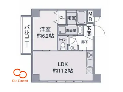 ショコラ(1LDK/7階)の間取り写真