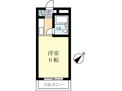 ひまわりコーポ(ワンルーム/2階)の間取り写真