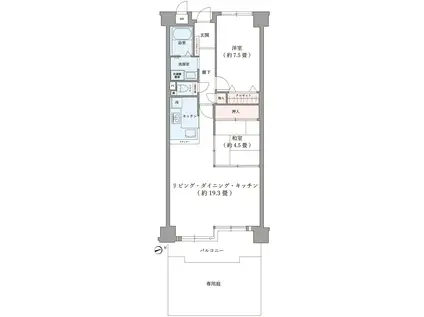 サンヴェール須磨妙法寺(2LDK/1階)の間取り写真