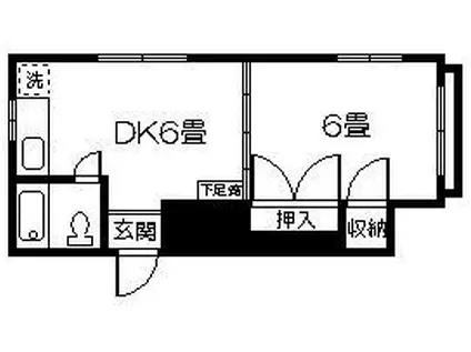 福島ハイツ(1DK/5階)の間取り写真