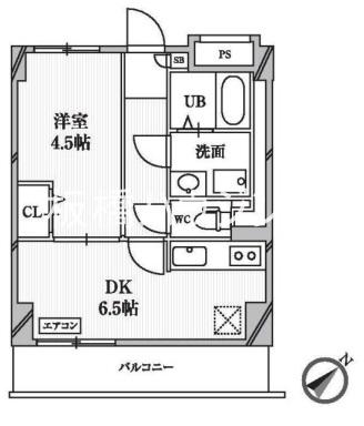 Jパレス桜台(1DK/7階)の間取り写真