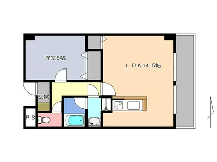 サニープレイス銀杏(1LDK/2階)の間取り写真