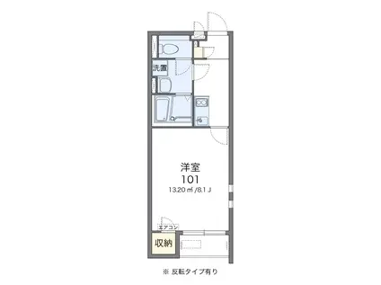 野火止II(1K/1階)の間取り写真