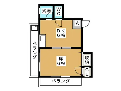 協栄ビル(1DK/4階)の間取り写真