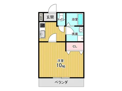 コンフォート33(1DK/2階)の間取り写真