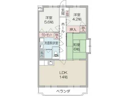 フォレストII(3LDK/3階)の間取り写真