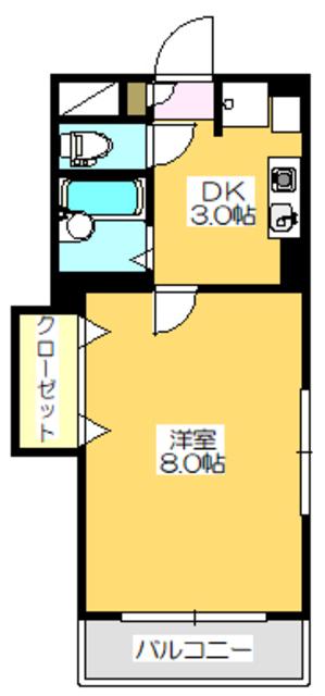 グランドジョラス(1K/2階)の間取り写真